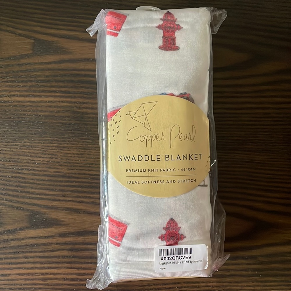 Brand New Copper Pearl Firetruck Themed Swaddle